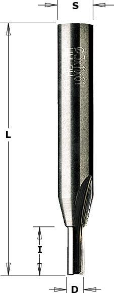 Produktbild CMT 174.030.11 3 mm Nutenfräser mit HM-Schaft auch an der Unterseite 8 mm