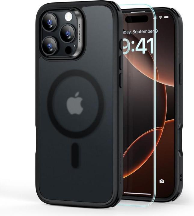 Immagine prodotto ESR Classico Ibrido Halolock Magsafe E Vetro Temperato Iphone 16 Pro Max Smerigliato Nero (Apple iPhone 16 Pro Max)