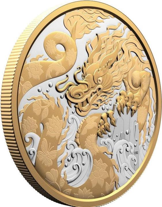 Produktbild Royal Canadian Mint Silber Water Dragon 5 oz PP - Teilvergoldet 2025 (999.90, 2025)