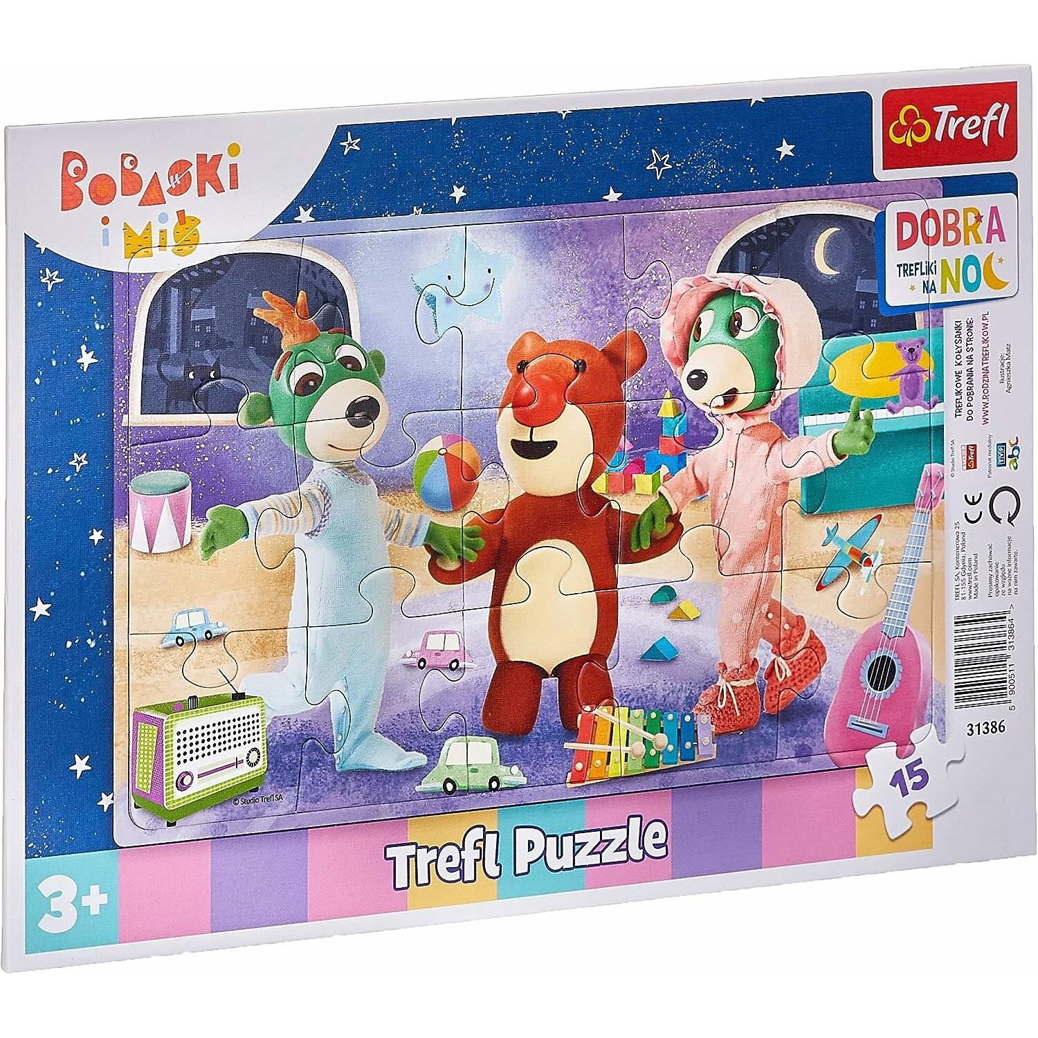 Thumbnail - Trefl Puzzle Gute Nacht, Treflici: Zeit zum Schlafen gehen 15 Teile