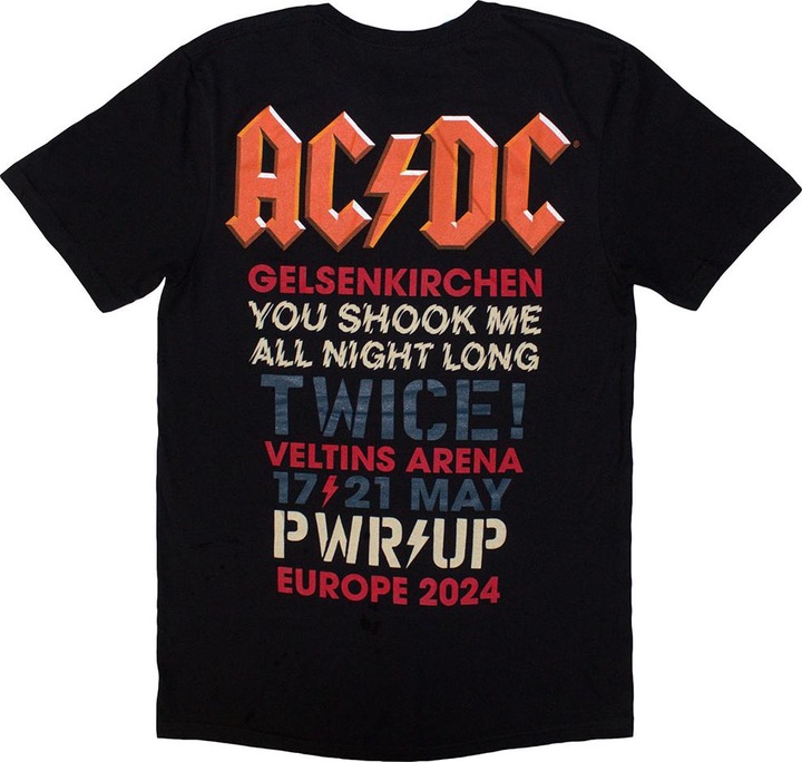 Actual product image AC/DC Unisex Adult PWRD-UP Gelsenkirchen '24 Back Print T-Shirt (S)
