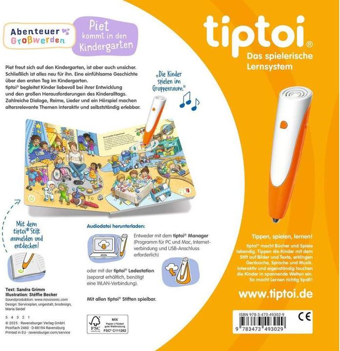 Produktbild tiptoi Abenteuer Grosswerden: Piet kommt in den Kindergarten