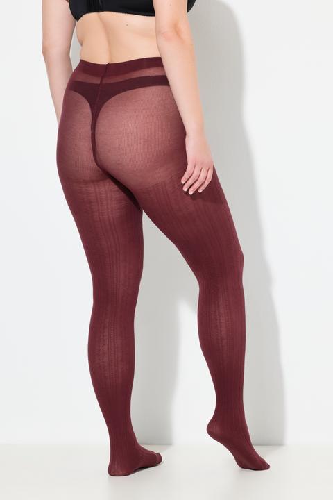 Produktbild Ulla Popken Strick-Strumpfhose, modisches Zopfmuster, warm