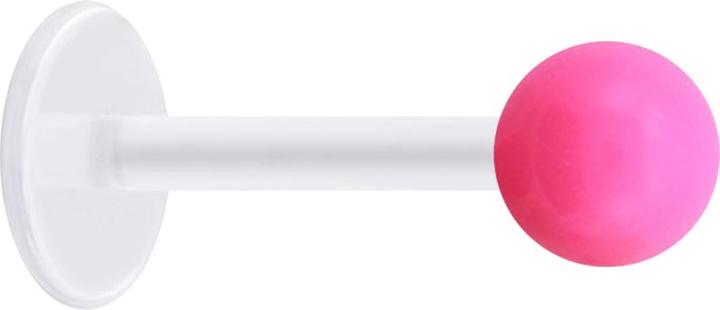 Produktbild Star Piercing Micro Labret transparent mit Kugel Neon pink (ohne Messing, Acryl, Bioflex)