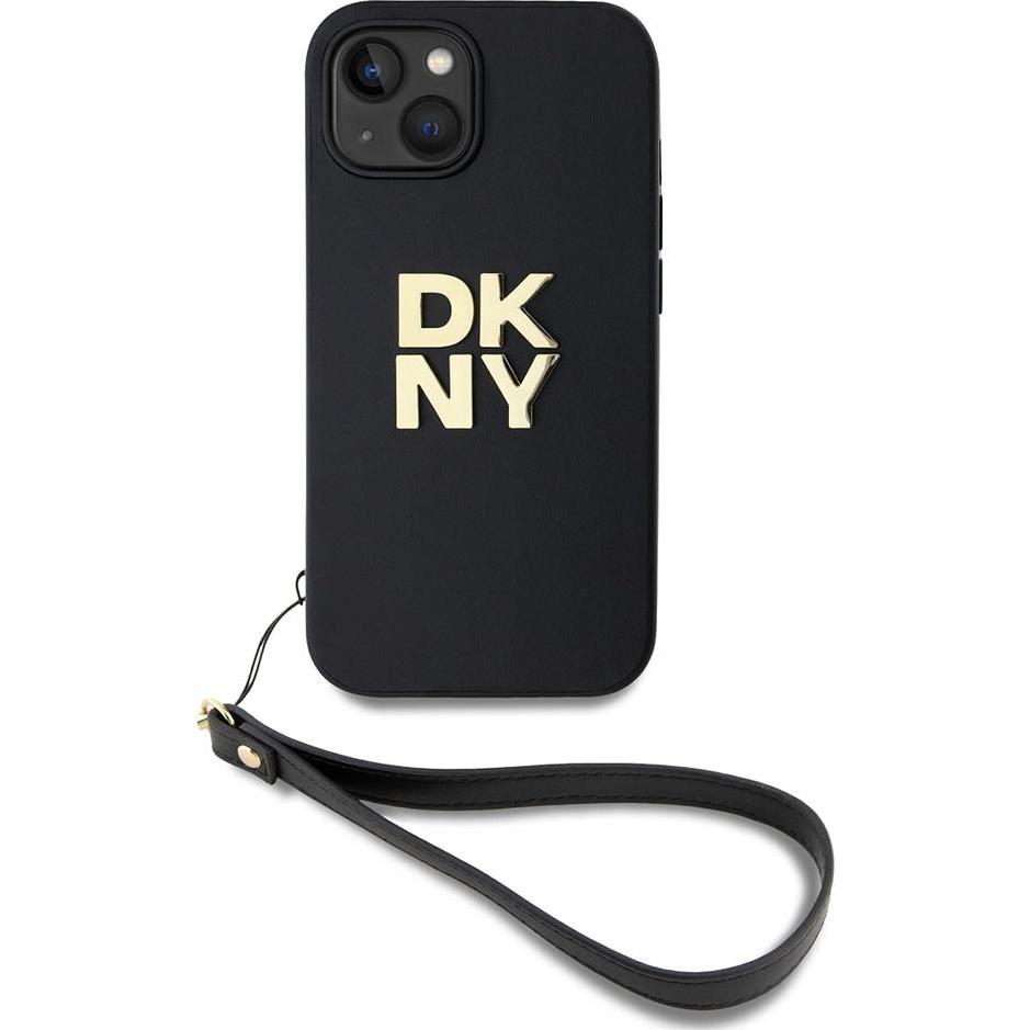 Thumbnail - DKNY DKHCP15SPBSWSK iPhone15 / 14 /13 6.1" czarny/black hardcase Wrist Strap Stock Logo (Apple iPhone 15), Smartphone Hü...