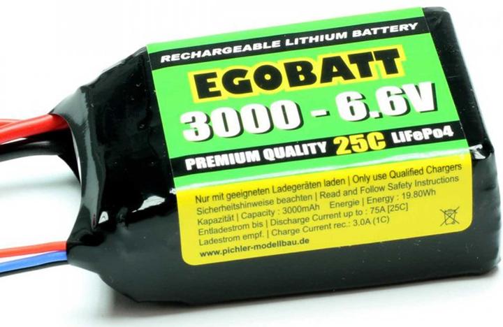 Actual product image Pichler Model making battery pack (LiIon) LiFe battery EGOBATT 3000 6.6V (25C) (6.60 V, 3000 mAh)