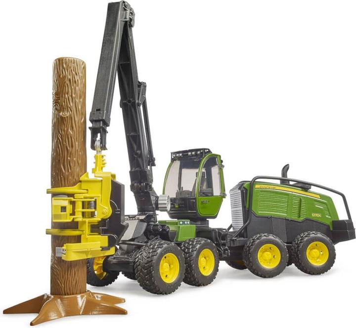 Actual product image Bruder John Deere 1270G Harvester with 1 tree trunk