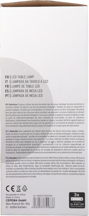 Image du produit AccuCell Lampe de bureau LED tactile, blanc chaud, avec batterie