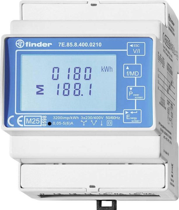 Image du produit Finder Compteur d'énergie multifonction Modbus triphasé