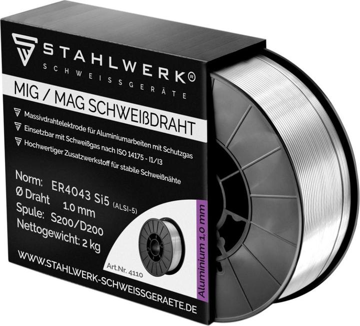 Actual product image Stahlwerk Welding wire MIG MAG aluminum ER4043 AlSi5 1.0 mm 2 kg wire reel