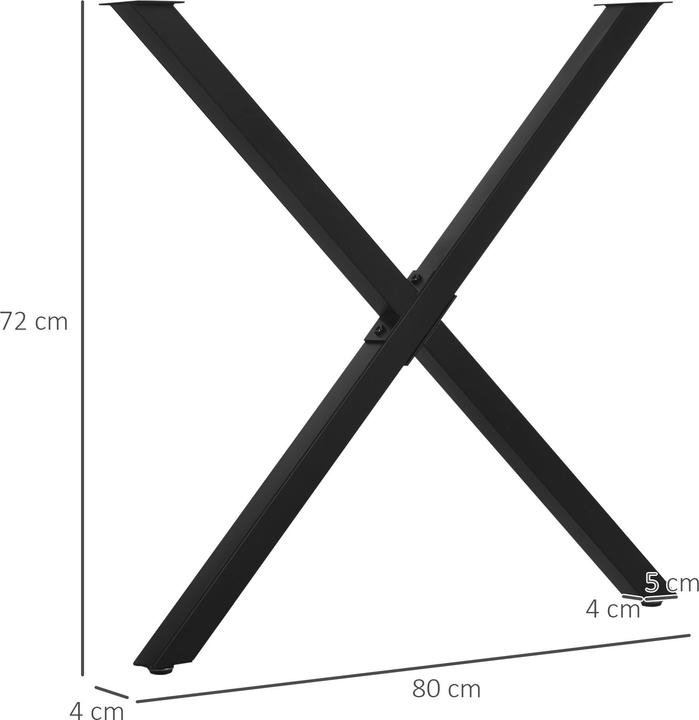 Actual product image Homcom Tischbeine Stahl Schwarz