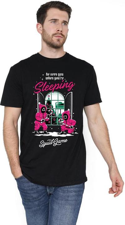Actual product image Squid Game Mens He Sees You When You're Sleeping T-Shirt (3XL)