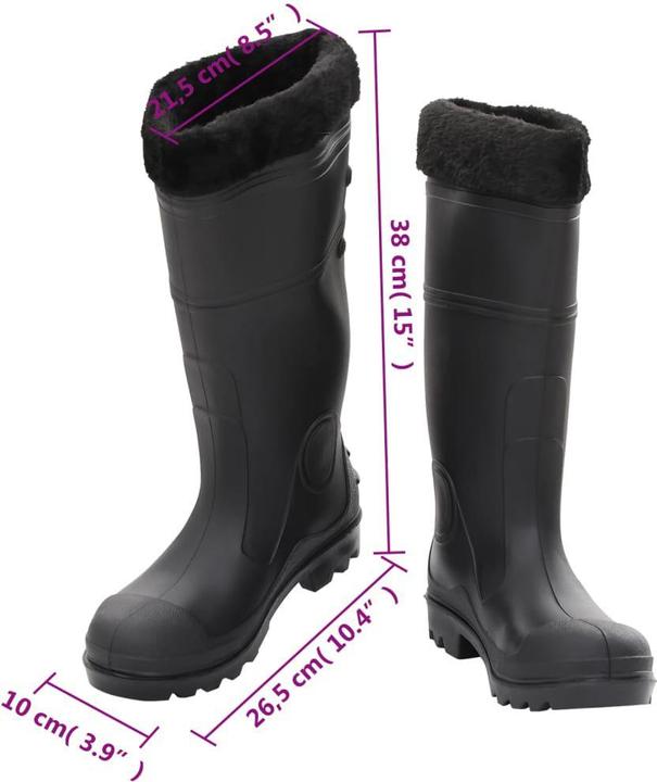 Produktbild VidaXL Gummistiefel mit Herausnehmbarem Innenfutter Gr. PVC (39)