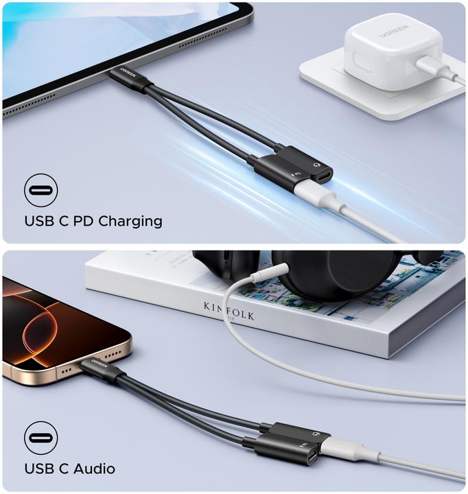 Produktbild Ugreen USB-C Audio Adapter for Headphones and Charging (USB-C, USB-C)