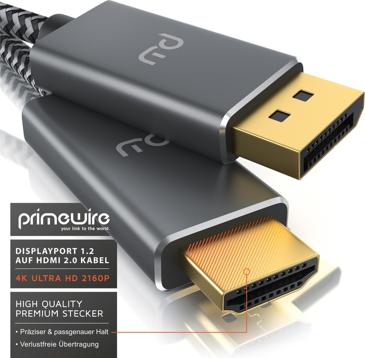 Produktbild Primewire DisplayPort — HDMI (Typ A) (3 m, HDMI, DisplayPort)