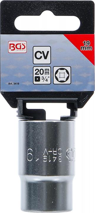 Produktbild BGS Steckschlüssel-Einsatz Sechskant Antrieb Innenvierkant 20 mm (3/4") SW 19 mm (19 mm)