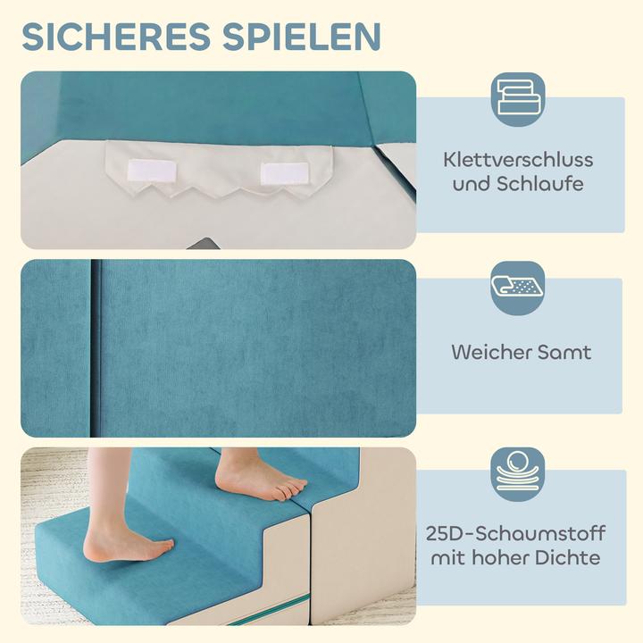 Produktbild Aiyaplay Schaumstoffbausteine Samt, Schaumstoff Blau