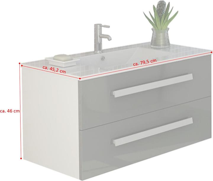 Actual product image Jet-Line Bathroom set LOCARNO gray