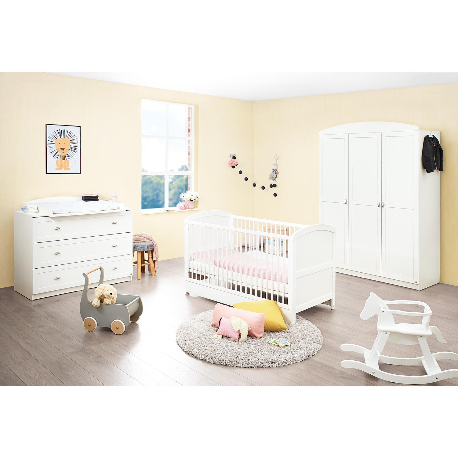 Pinolino, Komplett-Babyzimmer, Laura (Babybett, Wickelkommode, Kinderkleiderschrank)