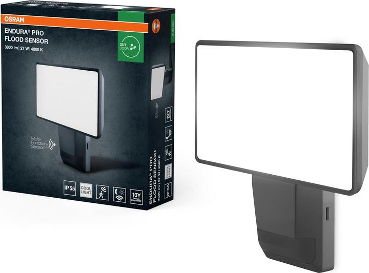 Produktbild Osram ENDURA® PRO FLOOD SENSOR 27W 4000K IP55 Dark Gray (3000 lm, IP55)