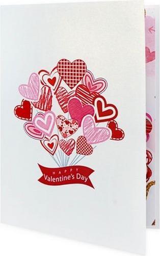 Produktbild MU Classic Pop-Up Valentinstags Glückwunschkarte - Herzen (1 Stk.)