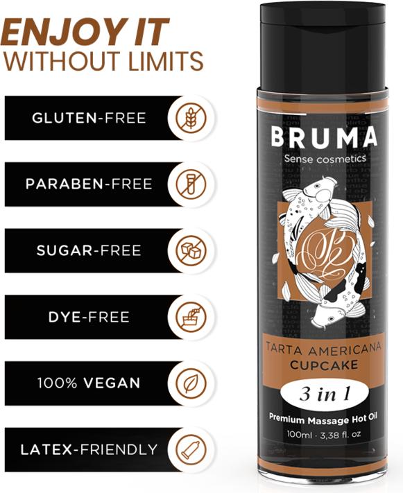 Actual product image Bruma Premium Massage Oil With Warming Effect, Cupcake Flavour 3 In 1 - 100 ml (100 ml)
