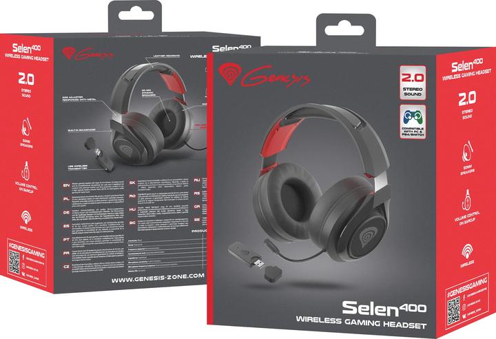 Actual product image Genesis Selen 400 Headset Wired & Head-band Gaming Black, Red (Cable, Wireless)