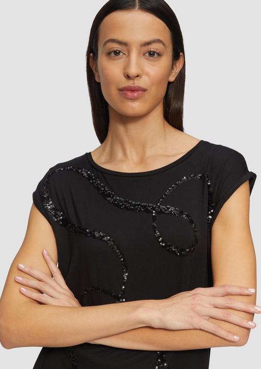 Actual product image S.Oliver T-Shirt Shirt aus Viskosemix mit Pailletten (40)