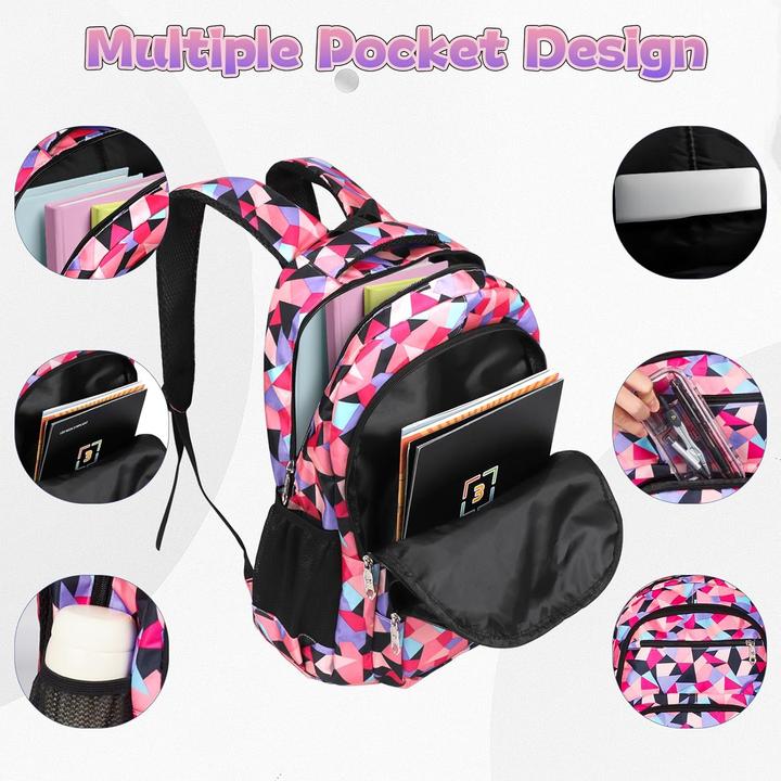 Produktbild Yarmiene 3-teiliges Schulrucksack-Set mit Lunchtasche und Bleistiftbeutel