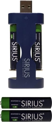 Immagine prodotto Sirius Batteria DecoPower AAA, confezione da 4, incluso caricatore USB (4 pz., AAA)