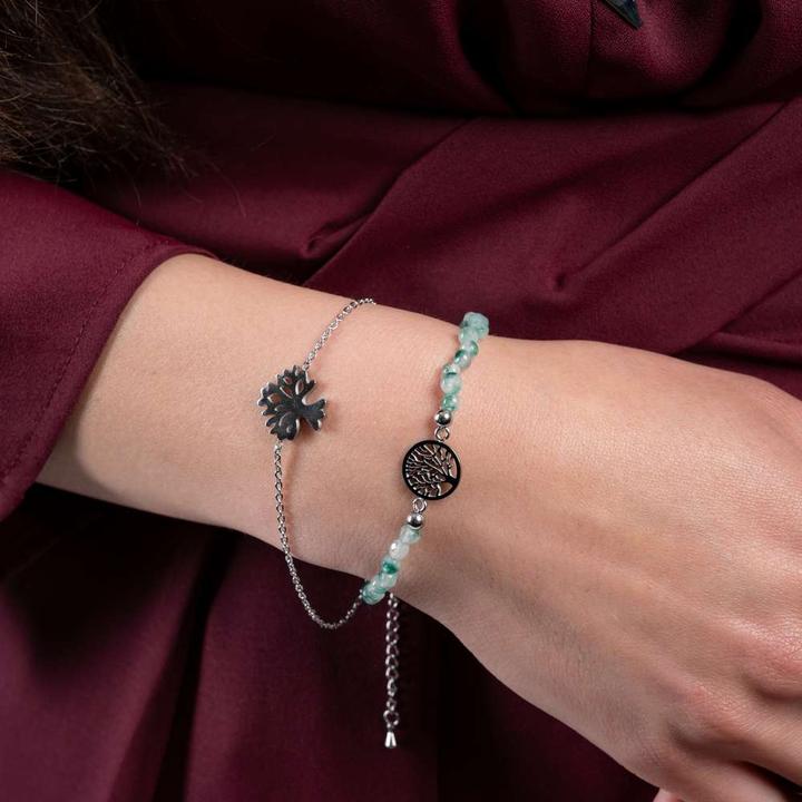 Produktbild Bijouteria Armband (18 cm, Edelstahl, Jade)