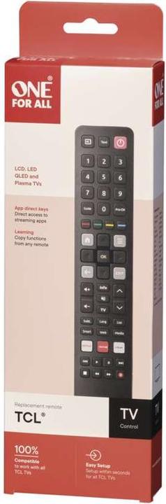 Actual product image One for All Works with all current TCL / Thomson TV sets URC4922 (Device-specific remote control, Infrared)