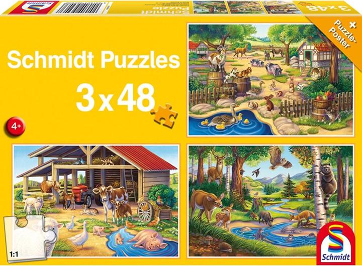 Produktbild Schmidt Spiele Alle meine Lieblingstiere 3x48 Teile (144 Teile)