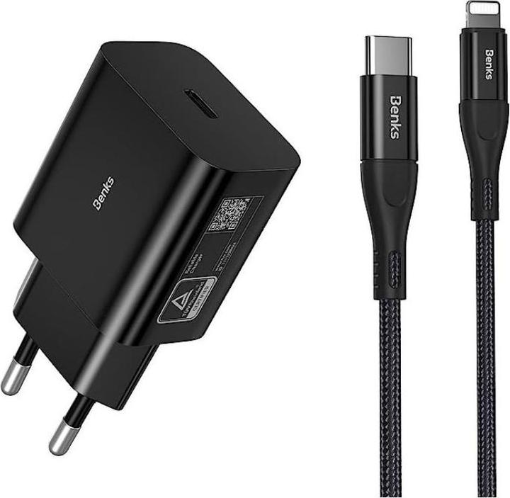 Benks Ultimate-S Mini Charger | Charger incl. MFI charging cable (20 W)