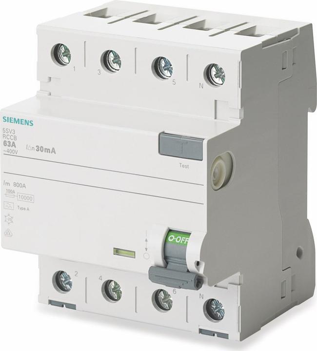 Produktbild Siemens RCCB Type A 63A 3+N-pole 30mA 400V 4mW