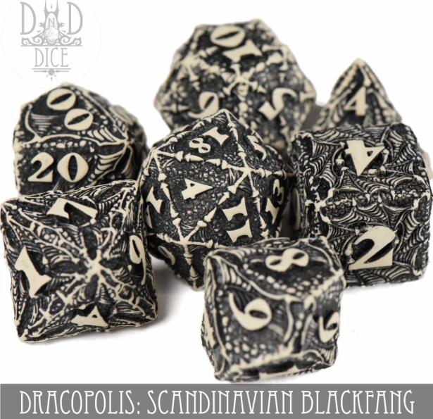 Produktbild Q Workshop Dracopolis Dice Set – The Scandinavian Blackfang