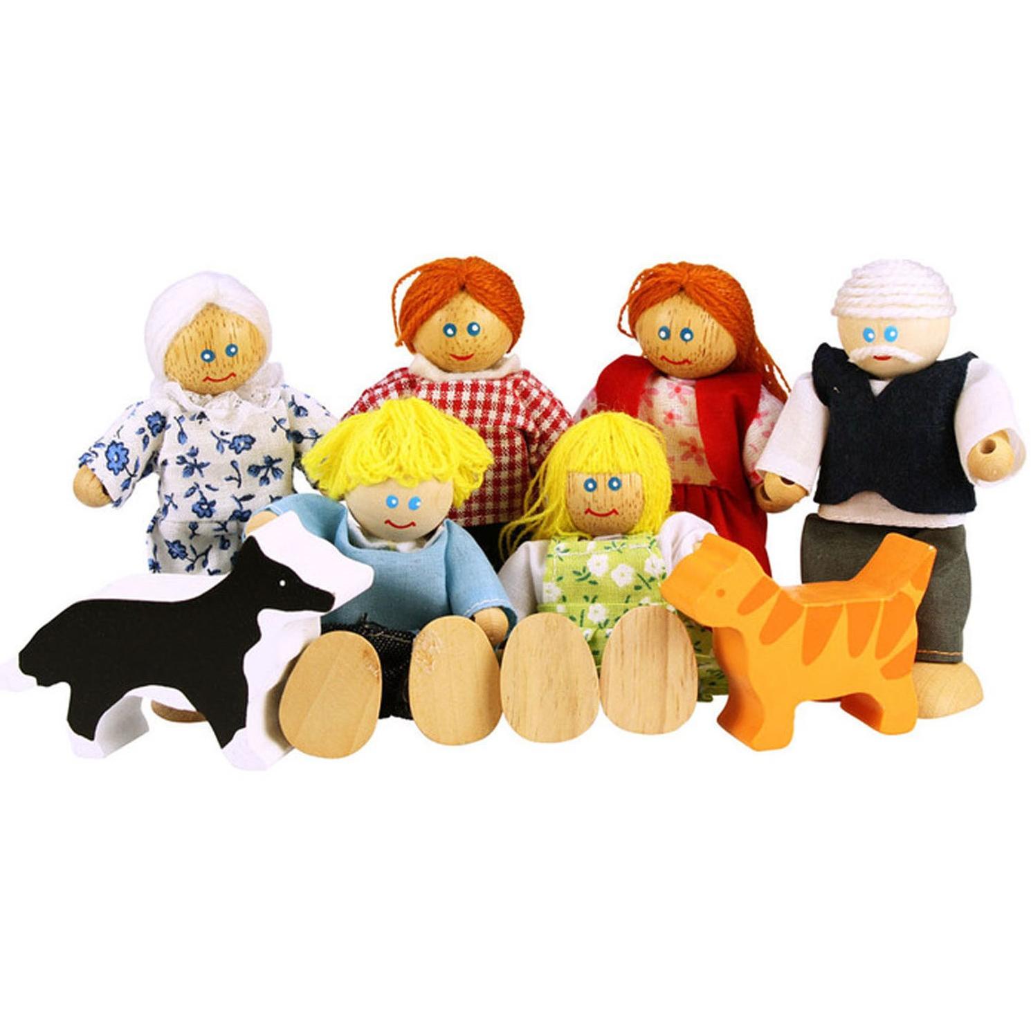 Bigjigs Hölzerne Puppenhaus-Familie (JT117)