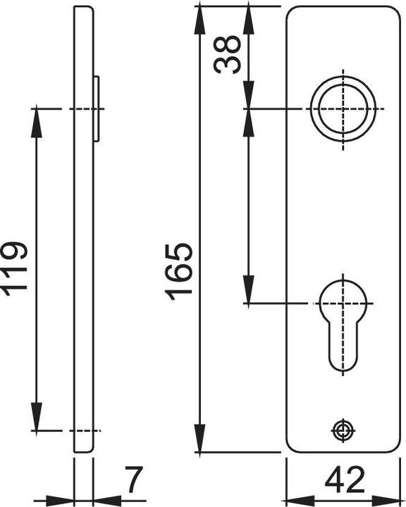 Immagine prodotto Hoppe Zt piastra posteriore corta 202KP/AP PZ 72mm F1 (Set di piastre per porte)