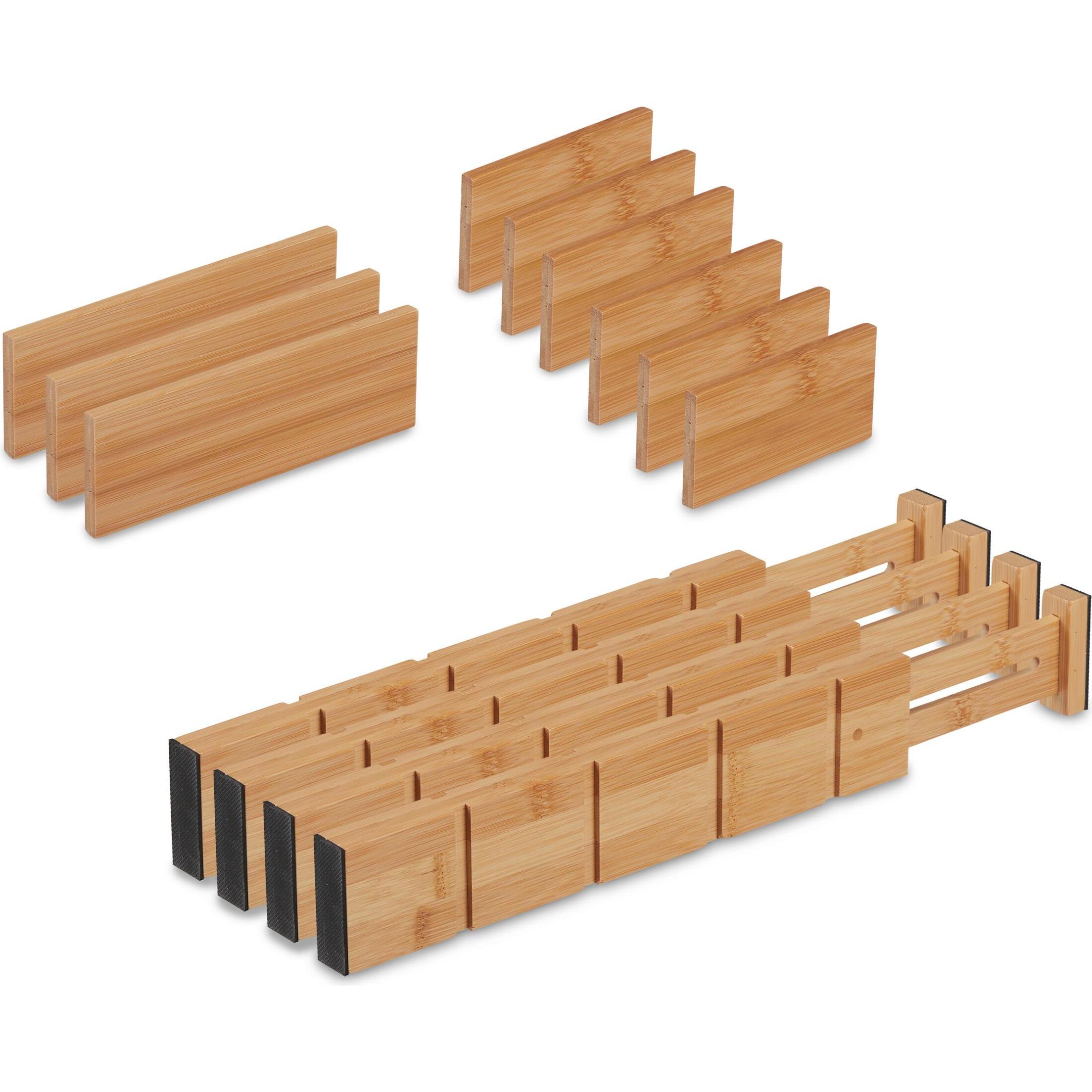 Relaxdays Schubladentrenner-Set, Küchen Organizer, Braun