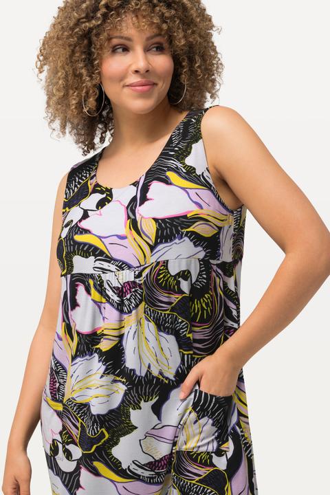 Immagine prodotto Ulla Popken Abito mini in jersey con taglio smanicato, stampa floreale e scollo a girocollo (60)