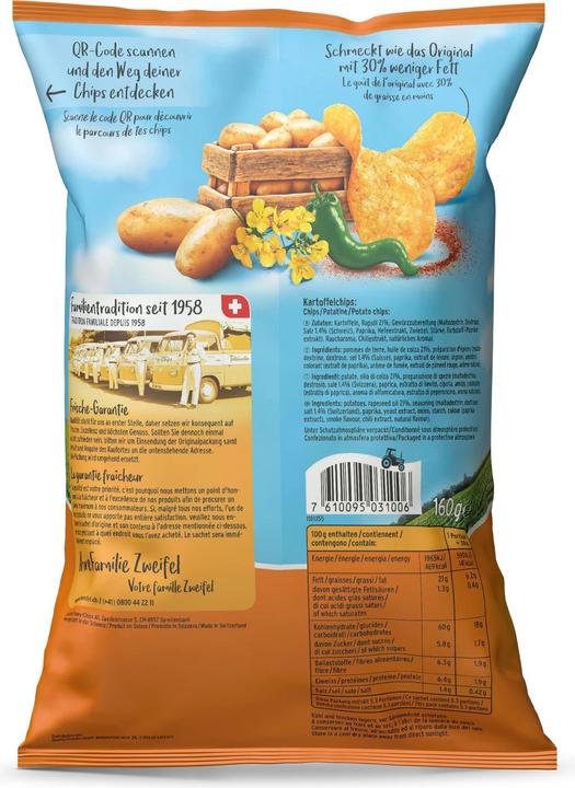 Immagine prodotto Zweifel Chips Cractiv Paprika 160g (160 g)