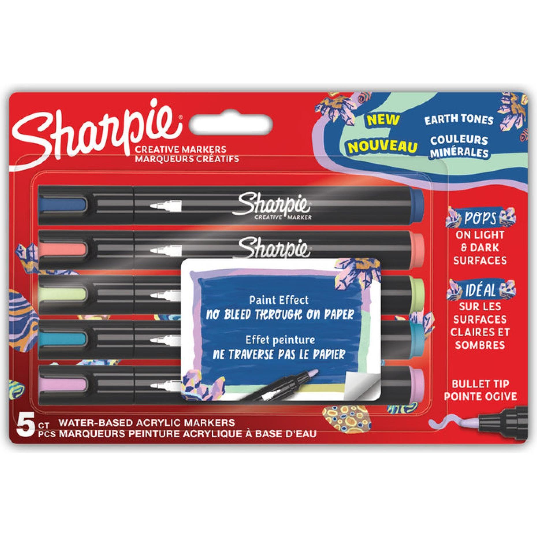 Sharpie, Evidenziatori, - Creative Marker Acrylic Paint Pens - Earth Tones - Bullet Tip - Assorted Colours - 5 C... (5 x)
