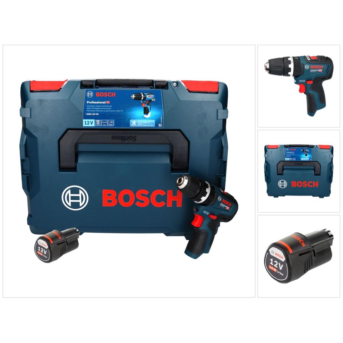 Bosch Professional, Trapano + Avvitatore a batteria, Bosch GSB 12V-35 Trapano a percussione professionale a batteria 12 V 35 Nm Brushless + 1x batteri