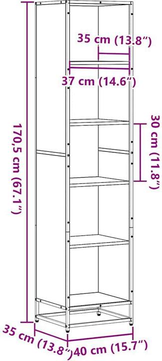 Image du produit vidaXL Bücherregal (40 x 35 x 170.50 cm)
