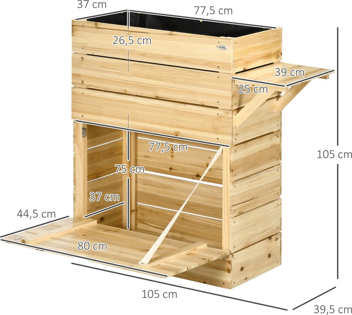 Produktbild Outsunny Hochbeet mit Schrank
