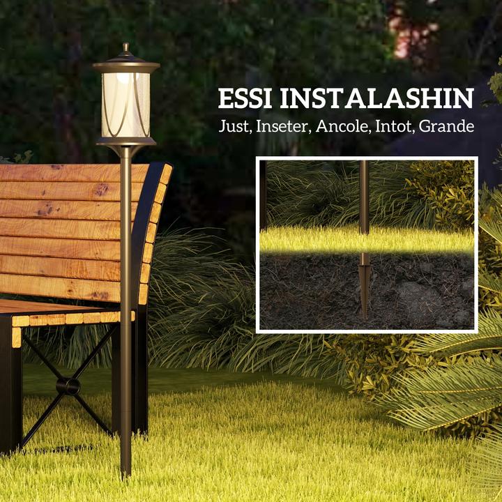 Produktbild Outsunny Solar Gartenlaterne ABS, Polycarbonate Schwarz (30 lm, IP44)