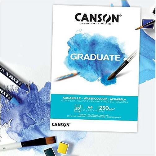 Actual product image Canson Drawing pad Graduate A5 400110373 20 sheets, watercolour, 250g (A5, Plain)