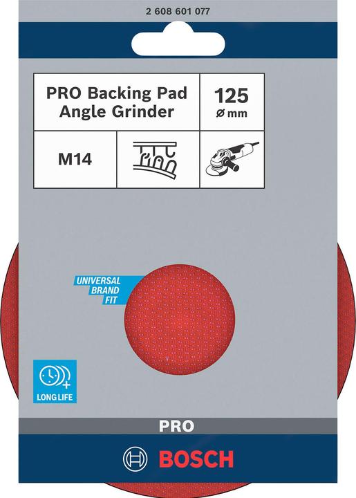 Produktbild Bosch Professional Zubehör PRO Backing Pad, 125 mm, M14, Klettverschluss
