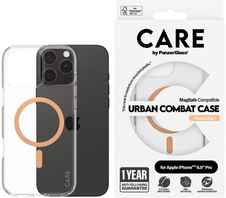 Actual product image PanzerGlass CARE Flagship Case Urban Combat w. Peachy MagSafe iPhone '24 6.9 "Pro (Apple iPhone 16 Pro Max)