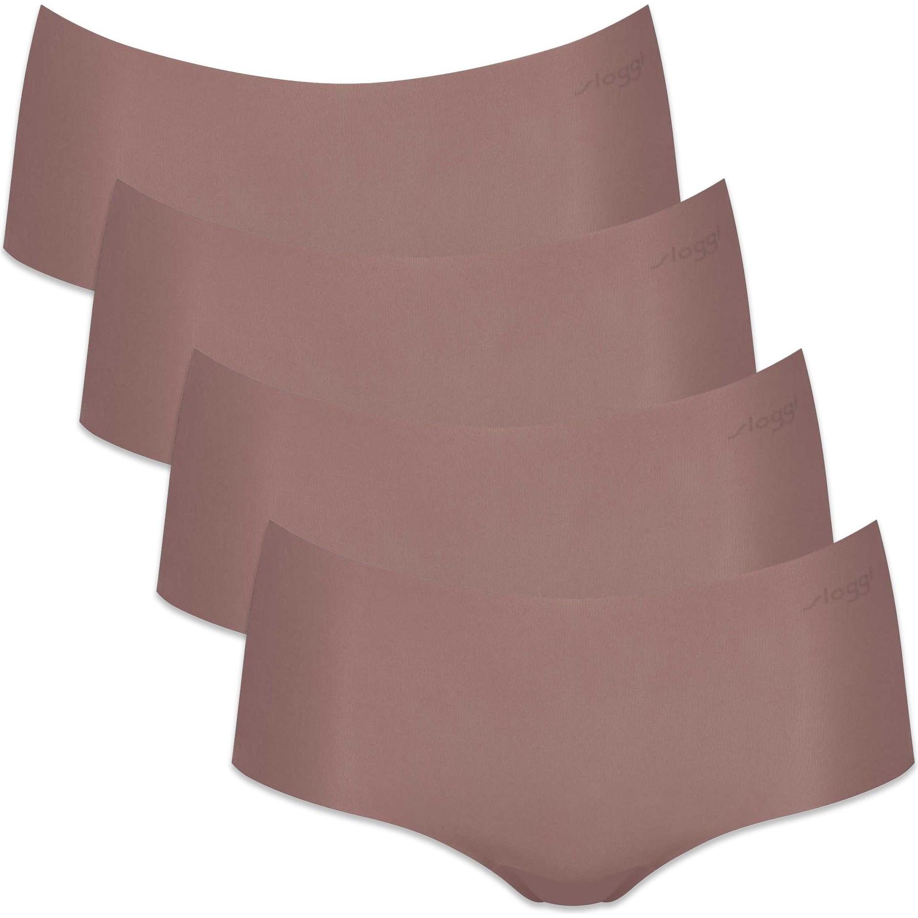 Sloggi, Damen, Unterhosen, Panty Casual Bequem sitzend Zero Microfiber Shorts 2.0, Braun, (XL, 4er Pack)